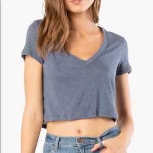 Blue Beyond Yoga cropped tee